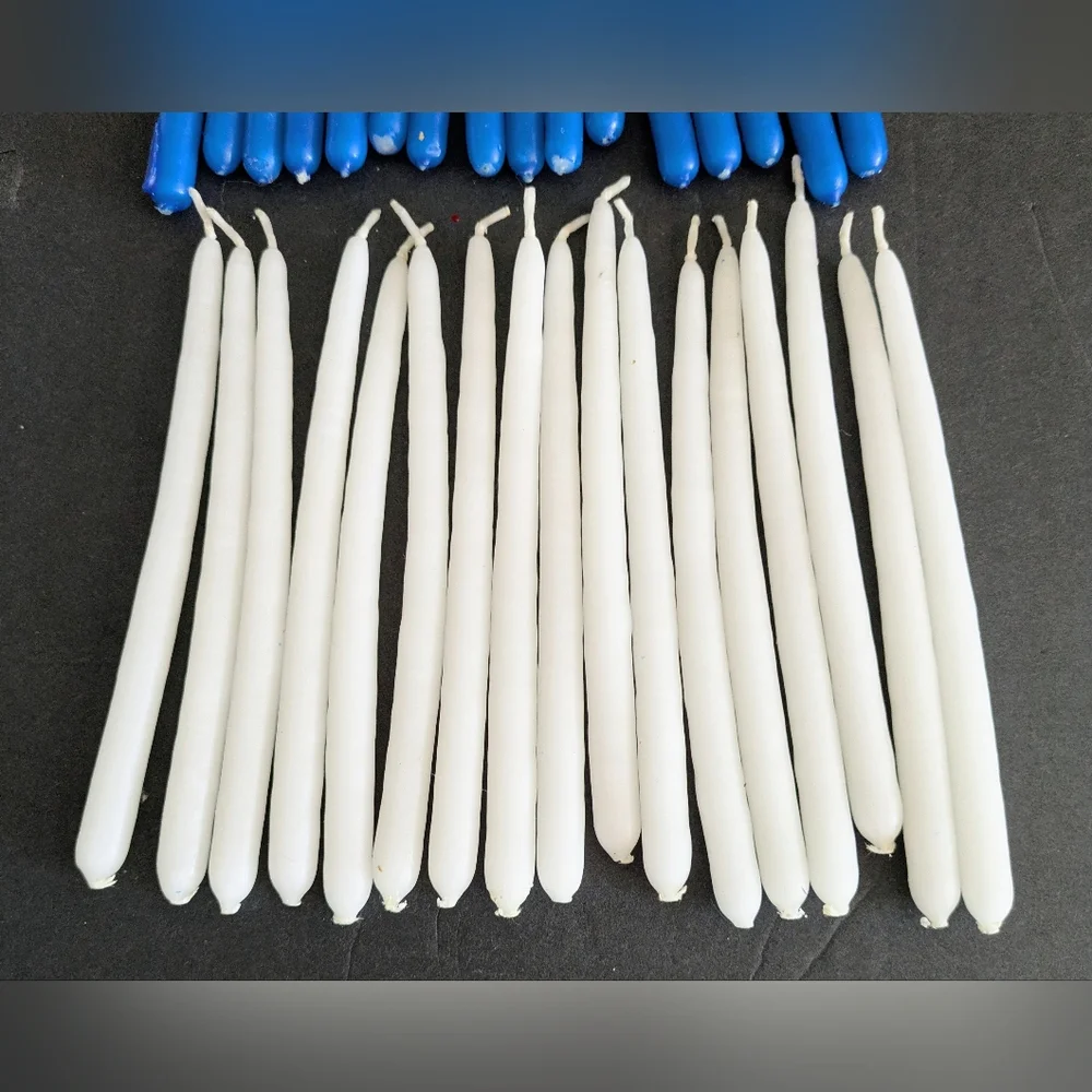 Candles Chanuka Set 16 Blue 17 White Made In Israel